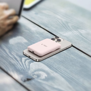 Tech-Protect LifeMag PB10 внешний аккумулятор с MagSafe 5000mAh 15W порт USB-C - розовый + кабель USB-C