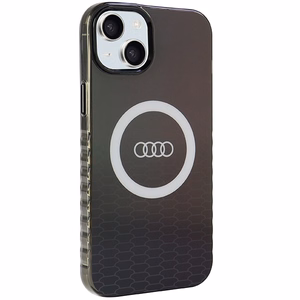 Audi IML Magnētiskais apvalks viedtālrunim iPhone 15 Plus/14 Plus ar lielu logotipu - melns