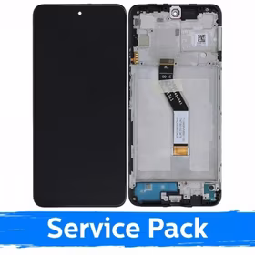 LCD Displejs Saderīgs ar Xiaomi Poco M4 Pro 5G / Redmi Note 11S (5G) Melns Ar Frame / (Service Pack)