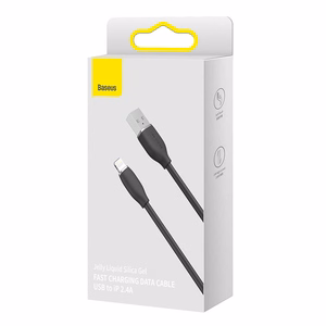 Baseus Jelly kabelis USB uz Lightning, 2,4A, 1,2m (melns)