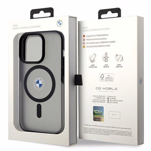 BMW IML Signature magnētiskais viedtālruņa apvalks iPhone 15 Pro - melns