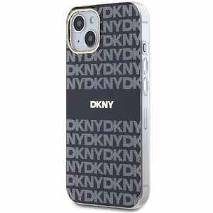 DKNY IML Mono un svītras Magnētiskais viedtālruņa apvalks iPhone 15 / 14 / 13 - melna