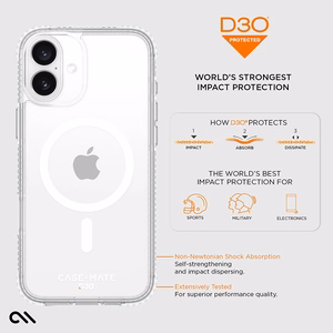 Case-Mate Tough D3O caurspīdīgs vāciņš ar MagSafe iPhone 16 Plus tālrunim