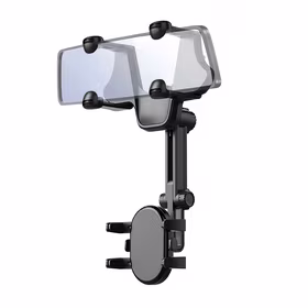 Automašīnas tālruņa turētājs atpakaļskata spogulim - melns