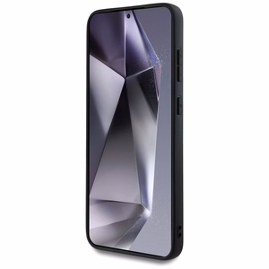 Guess Ādas 4G Krāsains Gredzens Klasiskais Logotips Magnētiskais Samsung Galaxy S25 viedtālruņa apvalks melna