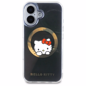 Hello Kitty IML Saldā kaķenīte magnētiskais iPhone 16 viedtālruņa apvalks - melns