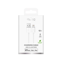 Puro TPE 12W USB-A - Lightning kabelis 2m - balts