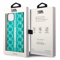 Karl Lagerfeld KLHCP14SPGKLSKN iPhone 14 6.1 "cietais apvalks zaļš / zaļš Monogramma Svītra