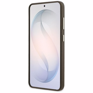 Guess maciņš Grained Big 4G Metal Logo priekš Samsung Galaxy S26 brūns