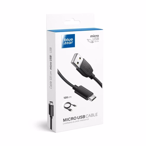 Kabelis BLUE STAR LITE 3A USB A uz Micro USB 1,2 m melns (m)