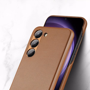 Dux Ducis Grit viedtālruņa apvalks Samsung Galaxy S23+ elegants apvalks no mākslīgās ādas brūna