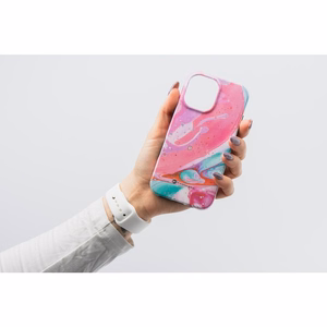 FORCELL F-PROTECT Mirage militārā standarta viedtālruņa apvalks, saderīgs ar MagSafe, IPHONE 16 PRO, rozā marmors