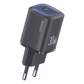 USAMS Tīkla lādētājs CC251 30W GaN USB-C Fast Charging HC Series melns CC251TC01