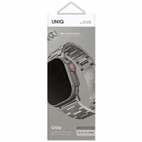 Uniq Osta nerūsējošā tērauda siksniņa for Apple Watch 1/2/3/4/5/6/7/8/SE/SE2/Ultra 42/44/45/49mm - sudraba