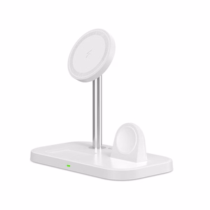 Tech-Protect QI15W-A22 MagSafe indukcijas lādētājs ar 3in1 MagSafe statīvu viedtālrunim / Apple Watch / AirPods - balts