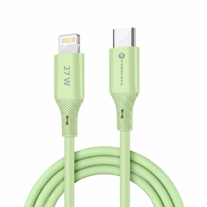 FORCELL F-ENERGY C346 kabelis Type C uz Lightning PD 3A 27W Silicone 1 m zaļš