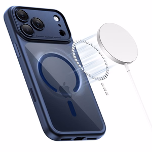 Чехол Tech-Protect Magpeak MagSafe CC для iPhone 17 Pro Max (прозрачный тёмно-синий)