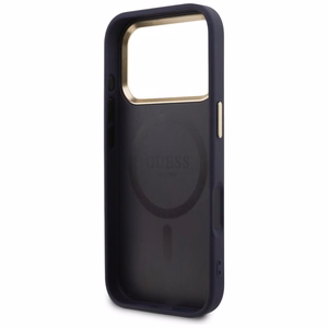 Guess Perforated 4G MagSafe чехол для iPhone 17 Pro Max синий
