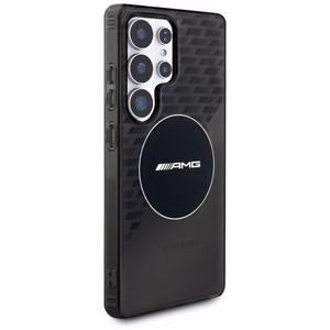 AMG Magnētiskais caurspīdīgs rombu viedtālruņa apvalks Samsung Galaxy S25 Ultra - melns