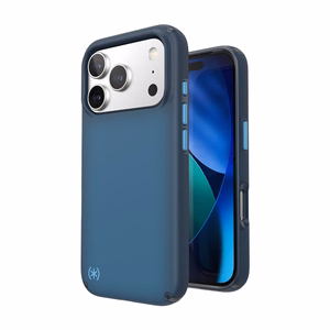 Speck Presidio Lux MagSafe vāciņš ierīcei iPhone 17 Pro, “Deep Sea Fade / Black / Spell Blue” krāsā