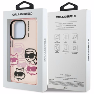 Karl Lagerfeld IML Multi K&C galvas raksts viedtālruņa apvalks iPhone 16 Pro Max - rozā