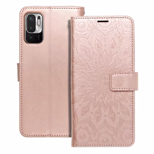 MEZZO Viedtālruņa apvalks XIAOMI Redmi Note 10 5G / Poco M3 Pro / Poco M3 Pro 5G mandala rozā zelta krāsas