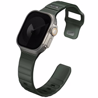 UNIQ siksniņa Stride Apple Watch Series 1/2/3/4/5/6/7/8/9/SE/SE2/Ultra/Ultra 2 42/44/45/49mm FKM gumijas tumši zaļš