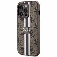 Guess GUHMP14LP4RPSW iPhone 14 Pro 6.1" brūns/brūns cietais apvalks 4G Printed Stripes MagSafe