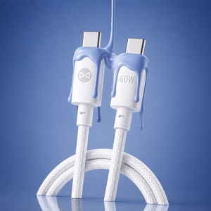 Forever Vibe kabelis USB-C - USB-C 1,0 m 60W debeszils