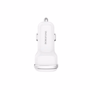 Borofone BZ13 Extreme automašīnas lādētājs ar 2 USB-A pieslēgvietām, 12 W, balts