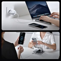 Joyroom JR-TCL05 45W GaN sienas lādētājs ar kabeļu turētāju - balts