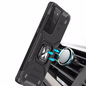 Wozinsky Ring Armor Tough Hybrid apvalks viedtālrunim Samsung Galaxy S22 Ultra sarkanās krāsas ar magnētisko stiprinājumu