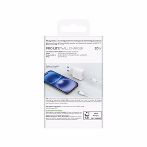 Puro PROLITE 20W USB-C sienas lādētājs - balts