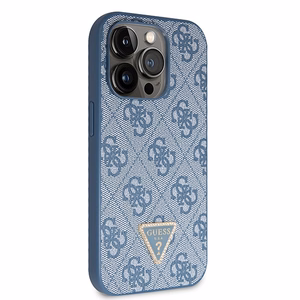 Guess GUHCP14XP4TDSCPB iPhone 14 Pro Max 6.7" zils/zils cietais apvalks Crossbody 4G Metal Logo