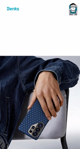 Benks Magnetic Armor Air Armor Grid Kevlar Maciņš Metal Frame 600D (A049) for Samsung Galaxy S26 Plus zils