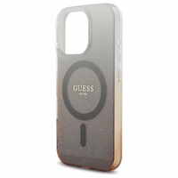 Guess IML Glitter Gradient Magnētiskais viedtālruņa apvalks iPhone 16 Pro Max - brūns