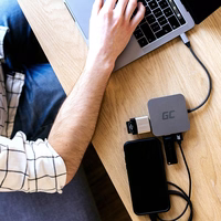 Green Cell AK61 portatīvā datora dokstacija USB 3.2 Gen 1 Type-C sudrabs