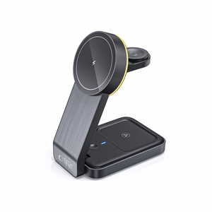 Tech-Protect QI15W-A28 MagSafe 3in1 indukcijas lādētājs ar statīvu viedtālrunim / Apple Watch / AirPods - melns