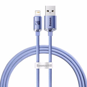 Кабель USB Baseus "Crystal Shine" фиолетовый Lightning 120 см