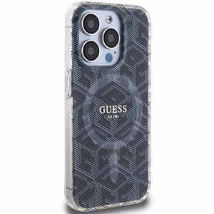 Guess IML GCube MagSafe viedtālruņa apvalks iPhone 15 Pro Max - melns