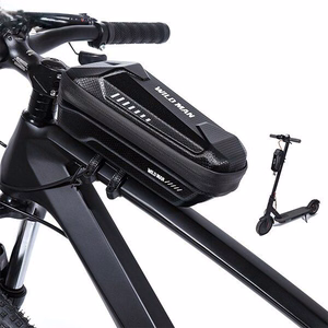 WILDMAN ceļojumu soma velosipēda rāmim ar rāvējslēdzēju, 1L, XS5, melna