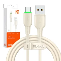 USB uz USB-C kabelis Mcdodo CA-4750 ar LED gaismu 1.2m (bēšs)
