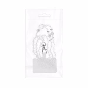 CRYSTAL DIAMOND tālruņa siksniņa, tālruņa piekariņš / auklas garums 74 cm (37 cm cilpā) / uz kakla – balts