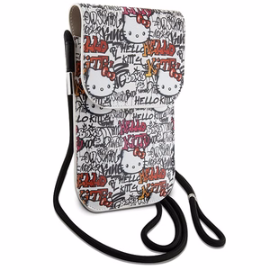 Hello Kitty Leather Tags Graffiti pleca soma – bēšs