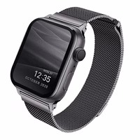 Uniq Dante Stainless Steel siksniņa Apple Watch 1/2/3/4/5/6/7/8/SE/SE2 42/44/45mm - grafīta