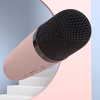 Blavec portatīvais Bluetooth skaļrunis WS-07 Karaoke Party 5W ar 2 mikrofoniem rozā