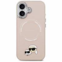 Karl Lagerfeld Karl & Choupette Pins Magnētiskais apvalks viedtālrunim iPhone 17 Pro - rozā