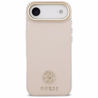 Guess Grained Strass Logo Magnētiskais viedtālruņa apvalks iPhone Air rozā