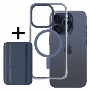 Amazing Thing Titan Pro Mag maciņa apvalks 10FT IP156.7PTWBU Iphone 15 Pro Max tumši zila ar statīvu