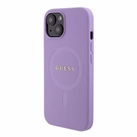 Guess GUHMP15SPSAHMCU iPhone 15 6.1" violets/violets cietais apvalks Saffiano MagSafe